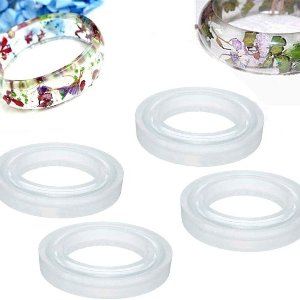4 Size Silicone Bangle Mold Clear Round Bracelet Jewelry Casting Resin Mould Nor